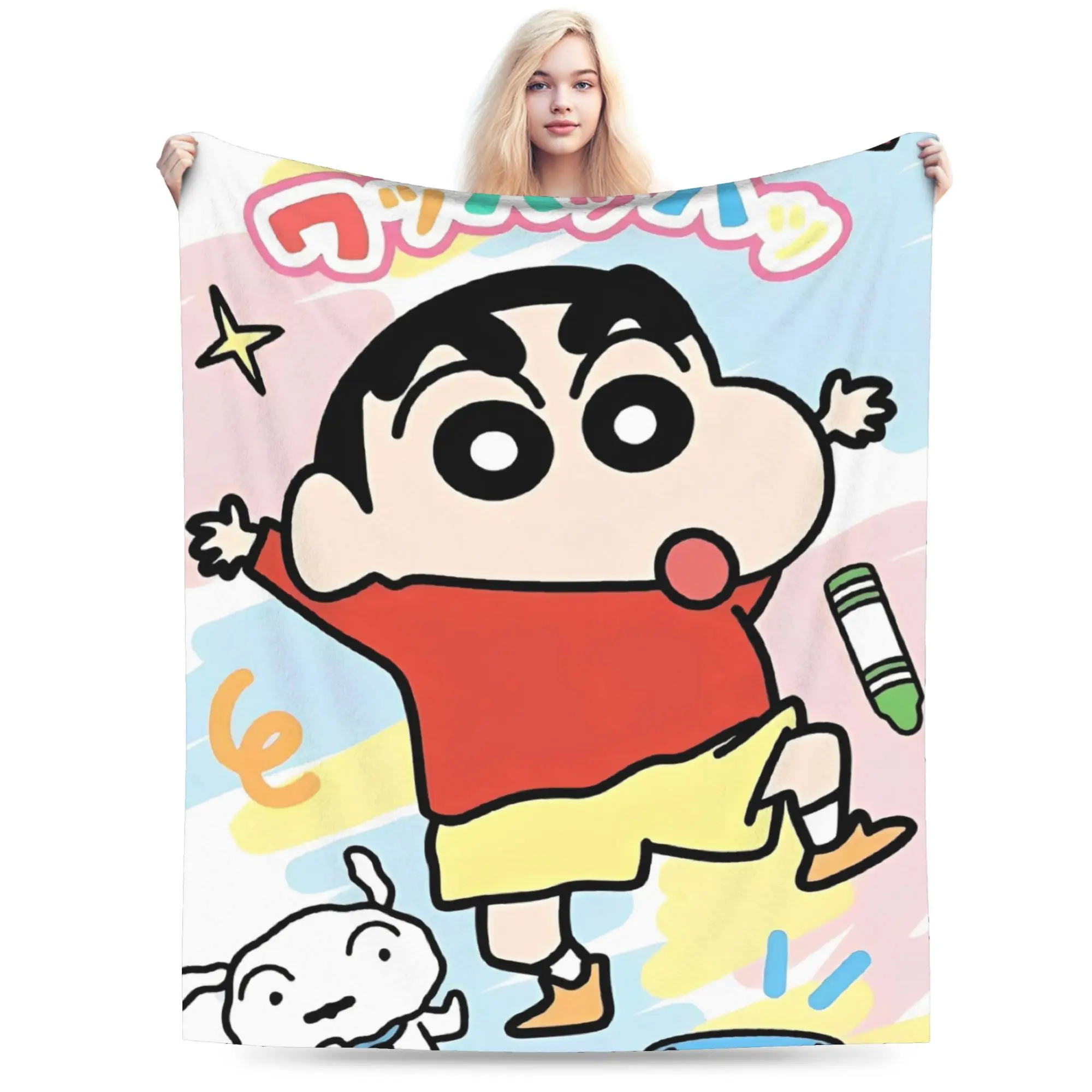 

Crayon Shin-chans Super Warm Blankets Kids Plush Throw Blanket Fashion Home Decor Flannel Bedspread Sofa Bed Cover