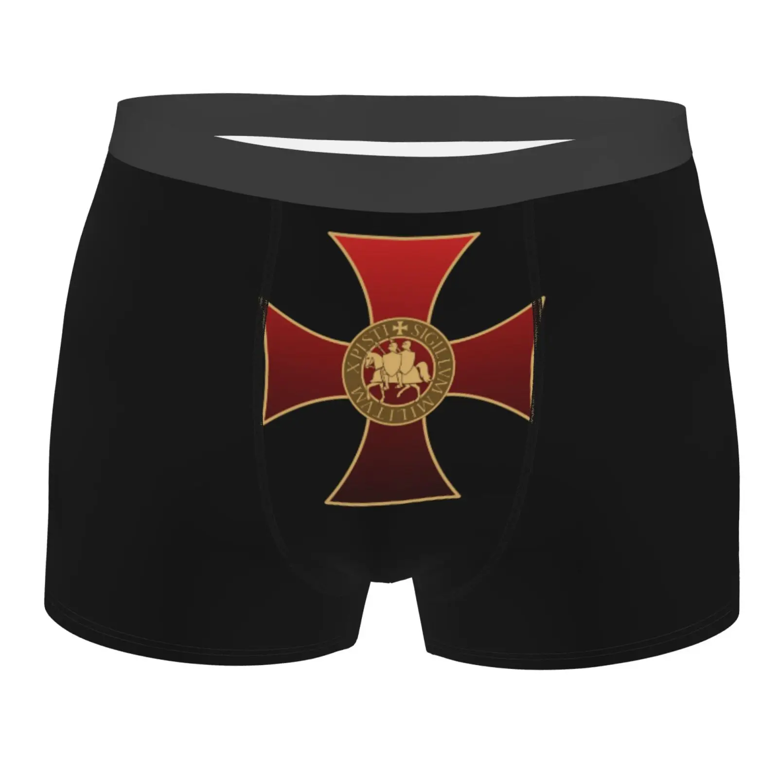 

Knights Templar Badge Red Cross Print Underwear Men Stretch Boxer Briefs Shorts Panties Soft Sexy Underpants For Male