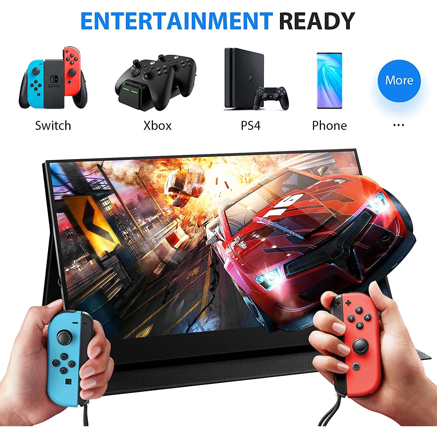 2K 16/17.3 Laptop Monitor Gaming portabel resolusi 2560*1440 100% SRGB USB Mini HDMI Port menghubungkan PC ponsel pintar XBOX PS34