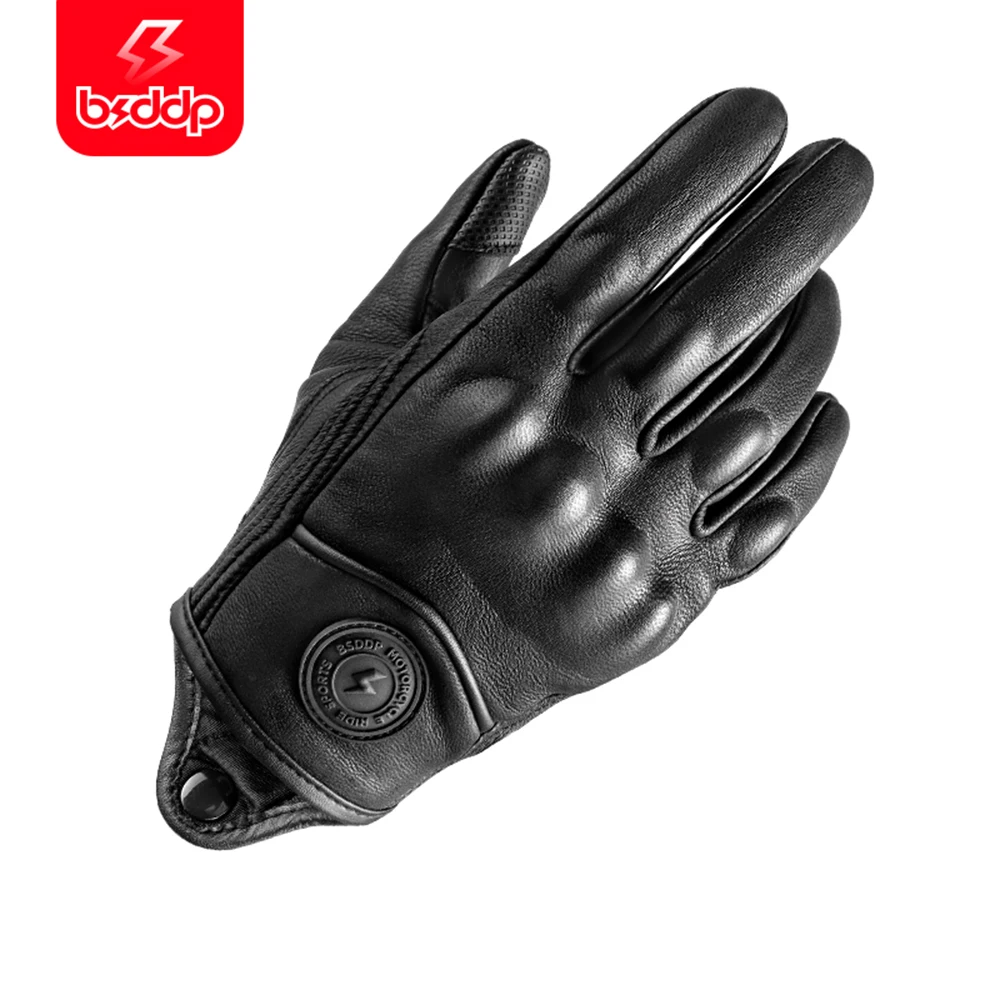 BSDDP Resistant Biker Sensitive Motorcycle Protected Impact Gloves Premium Screen Touch Men Leather Antiskid s Street