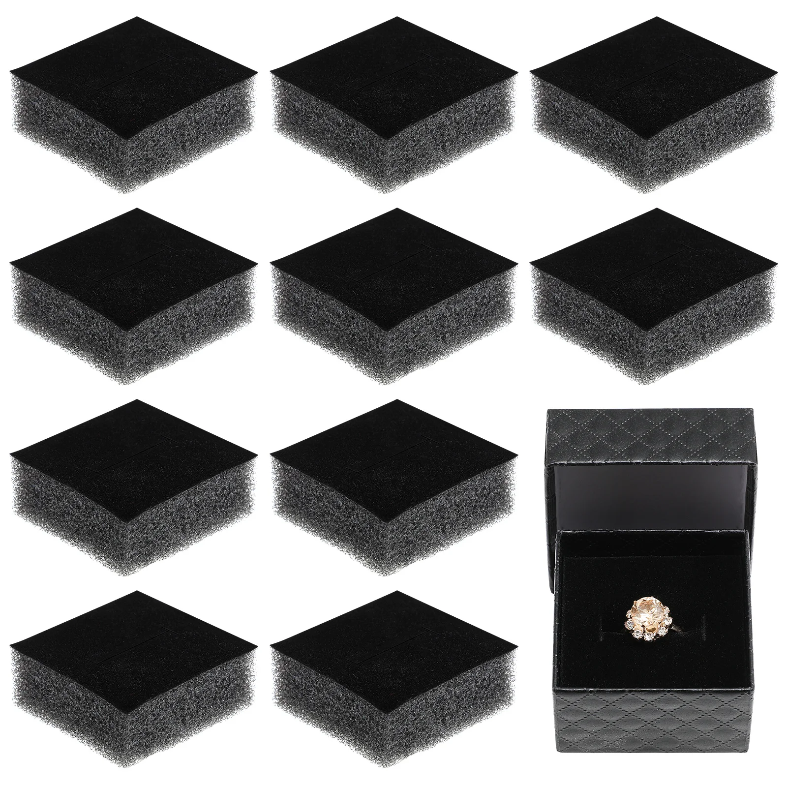 

20pcs Jewelry Sponge Pads 4.2X4.2Cm For Earrings Rings Brooches Storage Organizer Tray Insert For Jewelry Box Ring Holder