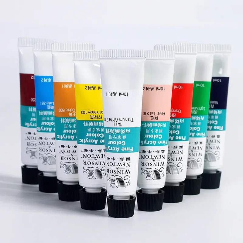 Winsor & newton-プロのアクリル顔料セット,高品質,芸術的なアーティストのための画材,10ml, 12 18 24 36色