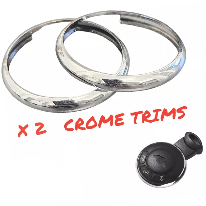 

2Pcs Crome Silver Key Fob Trim Ring Rim For Mini Cooper One S Countryman R55 R56 Car Parts