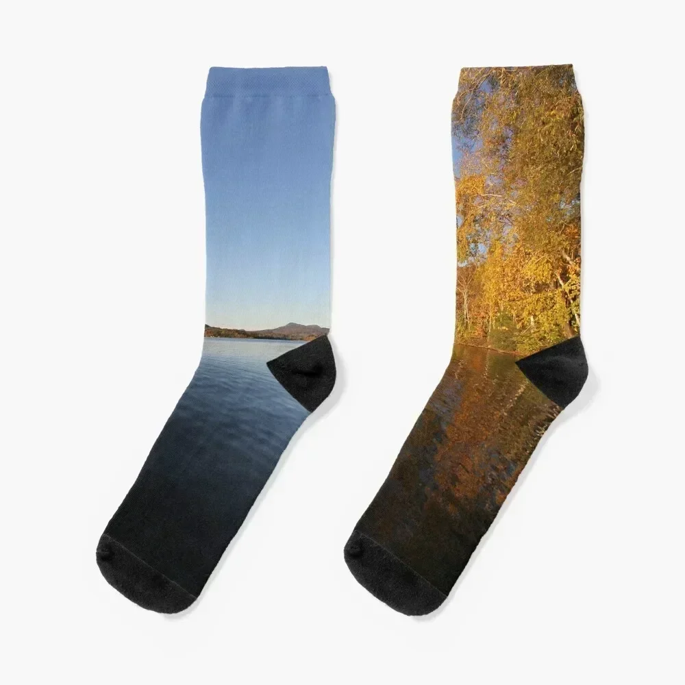 Pontoosuc Lake Reflections Socks Run man winter gifts Luxury Woman Socks Men's