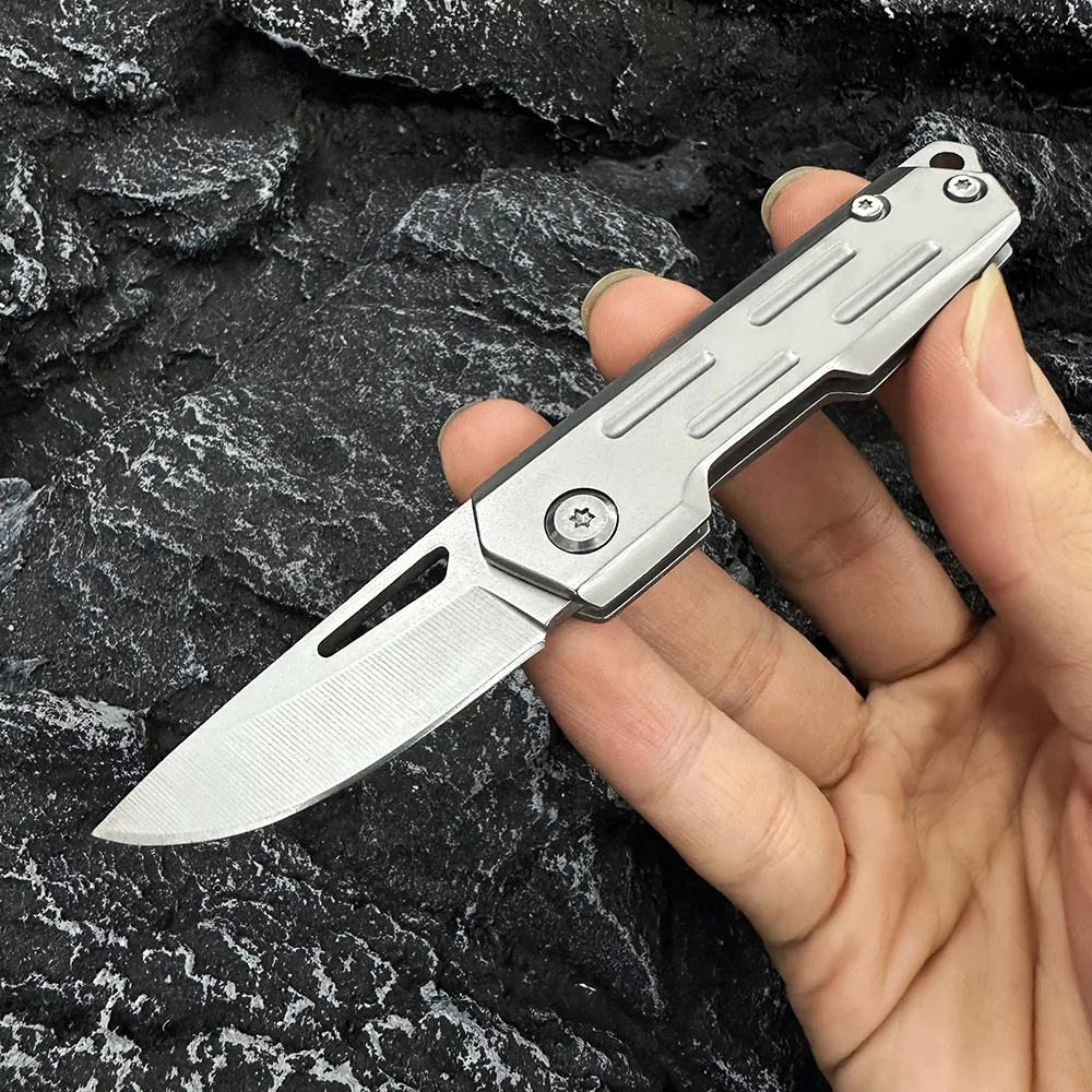 Stainless Steel Folding Utility Knife, Portable EDC Pocket Tool for Daily Cutting, Outdoor Camping & Household Tasks
