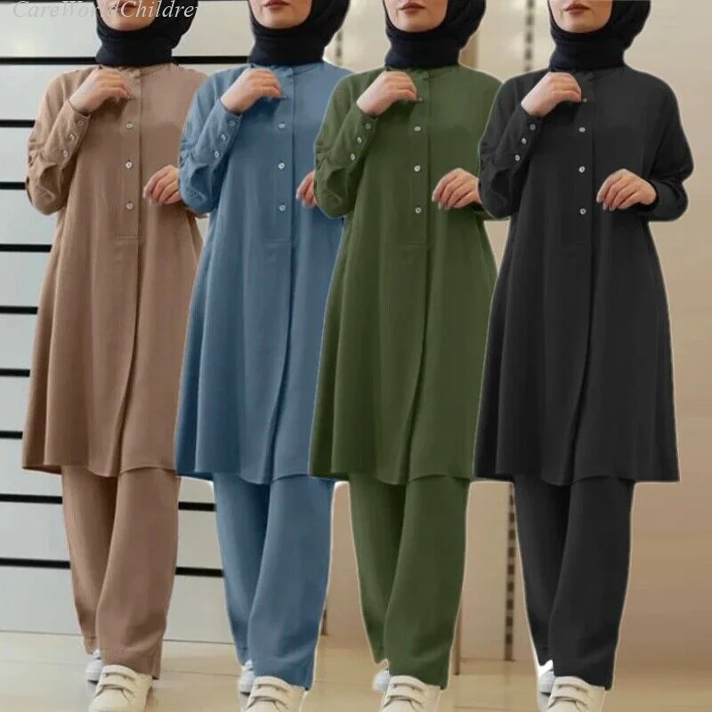 Blue Two-Piece Modest Abaya Set product image