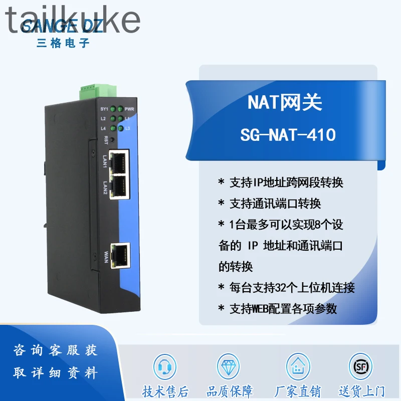 Three-grid Upgraded Version of NAT Gateway Network Coupler PLC Cross-network Network IP Address Modification Converter