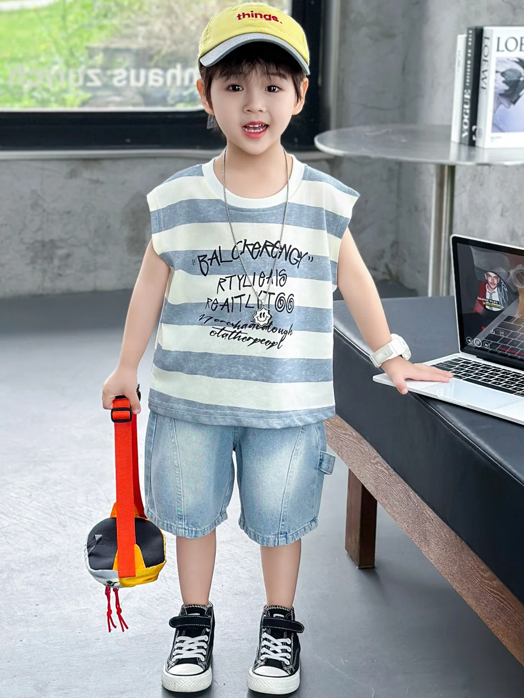 男の子用半袖ポロシャツセット-カジュアルプレッピースタイル-夏服-韓国風-ベビー服-スマートカジュアルウェア-ティーン向け