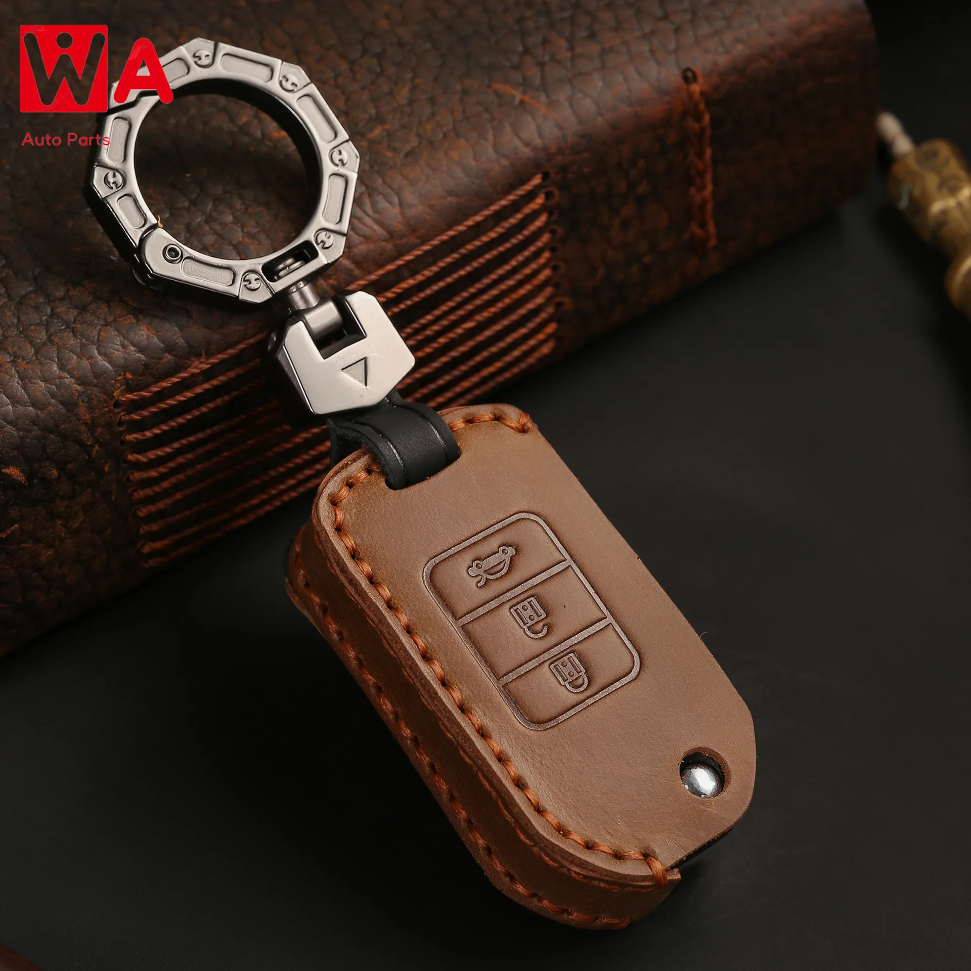 

Genuine Leather Car Key Cover For Honda Civic HRV CRV XRV CR-V Crider Odyssey Pilot Fit Accord Keyring Shell Fob Case Holder