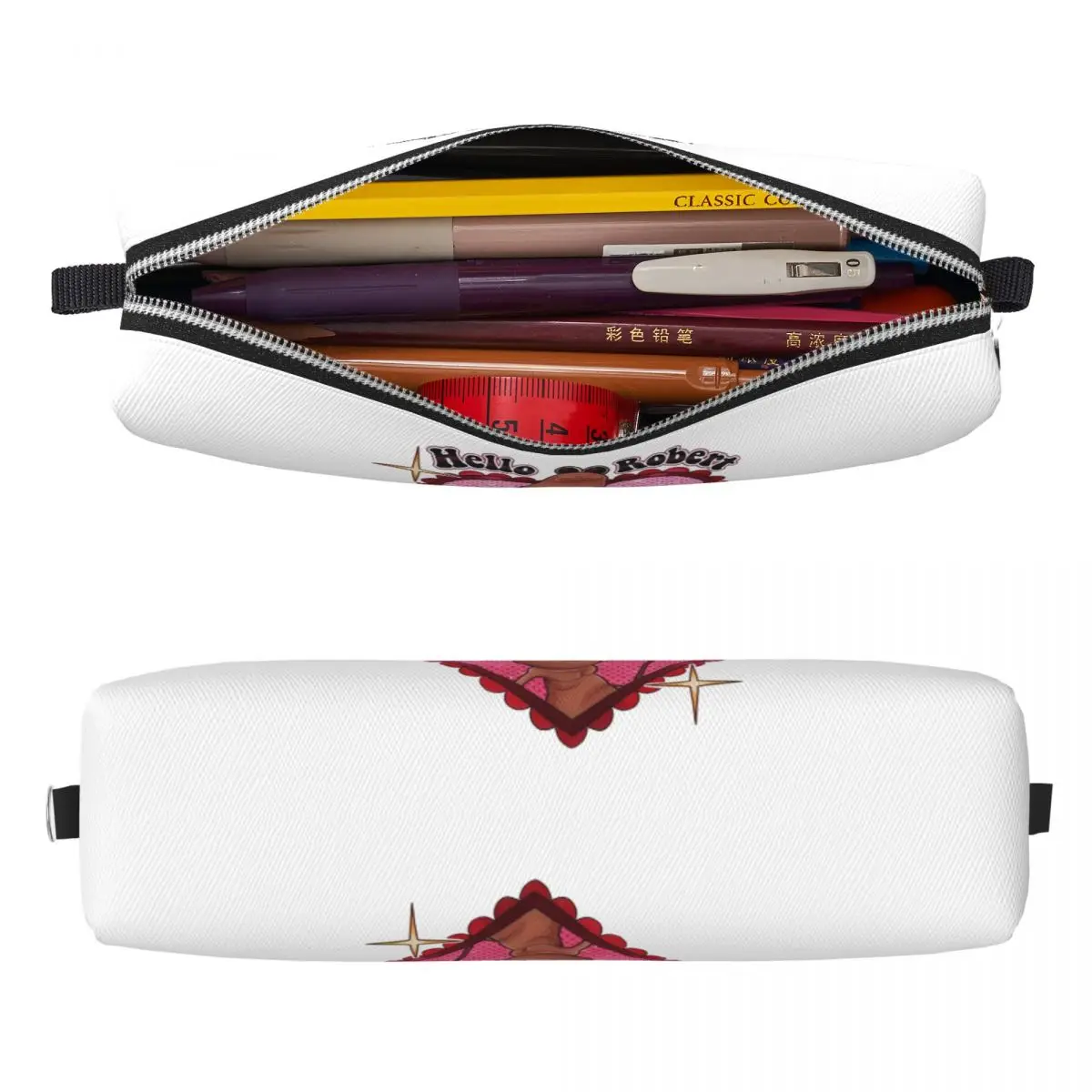 Marcus The Worm Hello Robert Pencil Case Pencil Pouch Pen Holder for Student Large Storage Bag School Supplies Gifts Stationery