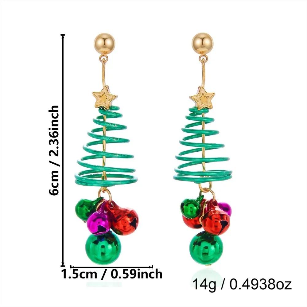Star Women Christmas Tree Earrings Snowflake Gingerbread Pattern Christmas Drop Earrings Wreath Christmas Jewelry