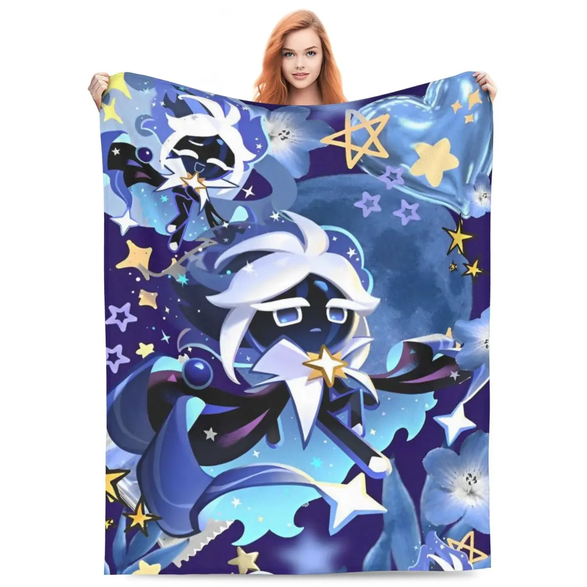 Stardust Cookie Flannel Throw Blankets Cookie Run Kingdom Blanket for Sofa Office Lightweight Thin Bedding Throws