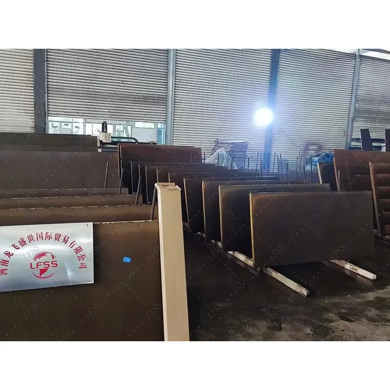 Custom Corten Steel Firewood Log Rack Shelf Rectangular Log Holder