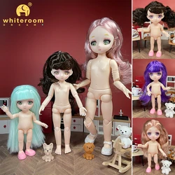 16/23CM BJD Doll 13 Joint Movable Dolls Colored Eyeballs Female Nude Soft Hair with Shoes Girl DIY Toys Birthday Gift