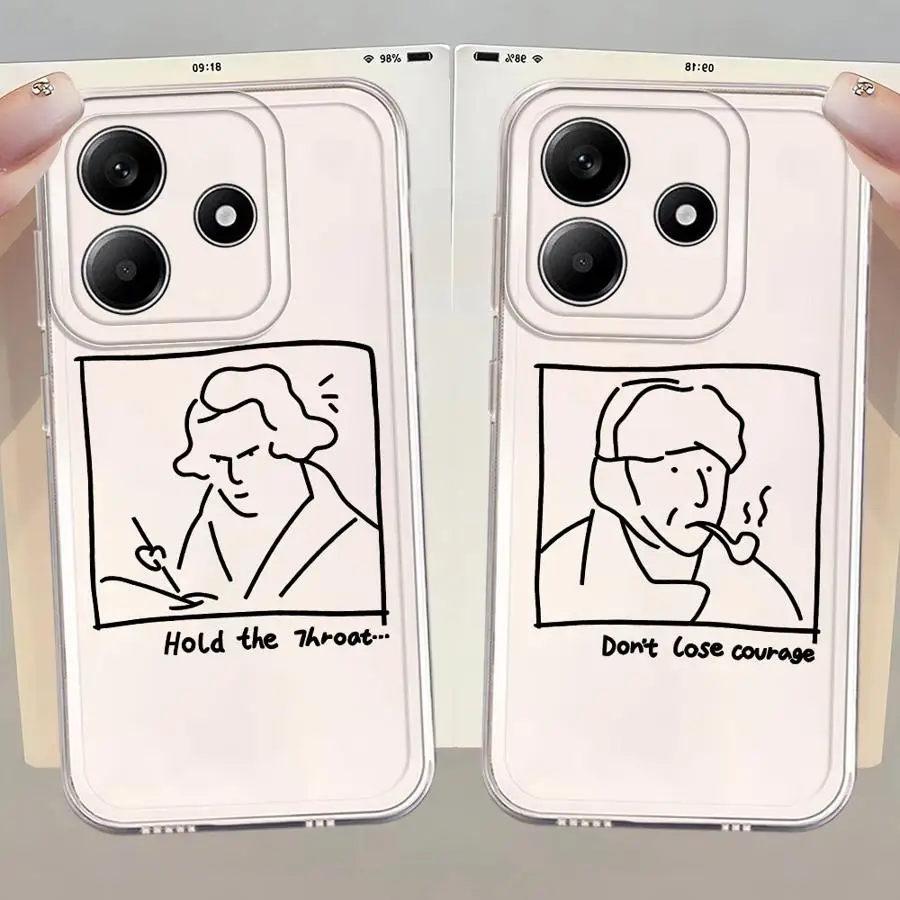 حافظة لهاتف Xiaomi Redmi Note 12 13C 9 9S 12S 10S 14 Pro Plus 13 11S 11 14C A4 نمط قلب الخط #1