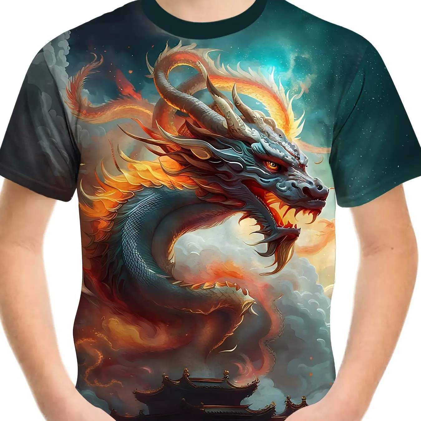 Children's Clothing T-Shirts for Boys Short Sleeve Child T-Shirt Stylish 3D Dragon Graphi Print Casual Girls Summer Clothes Tops