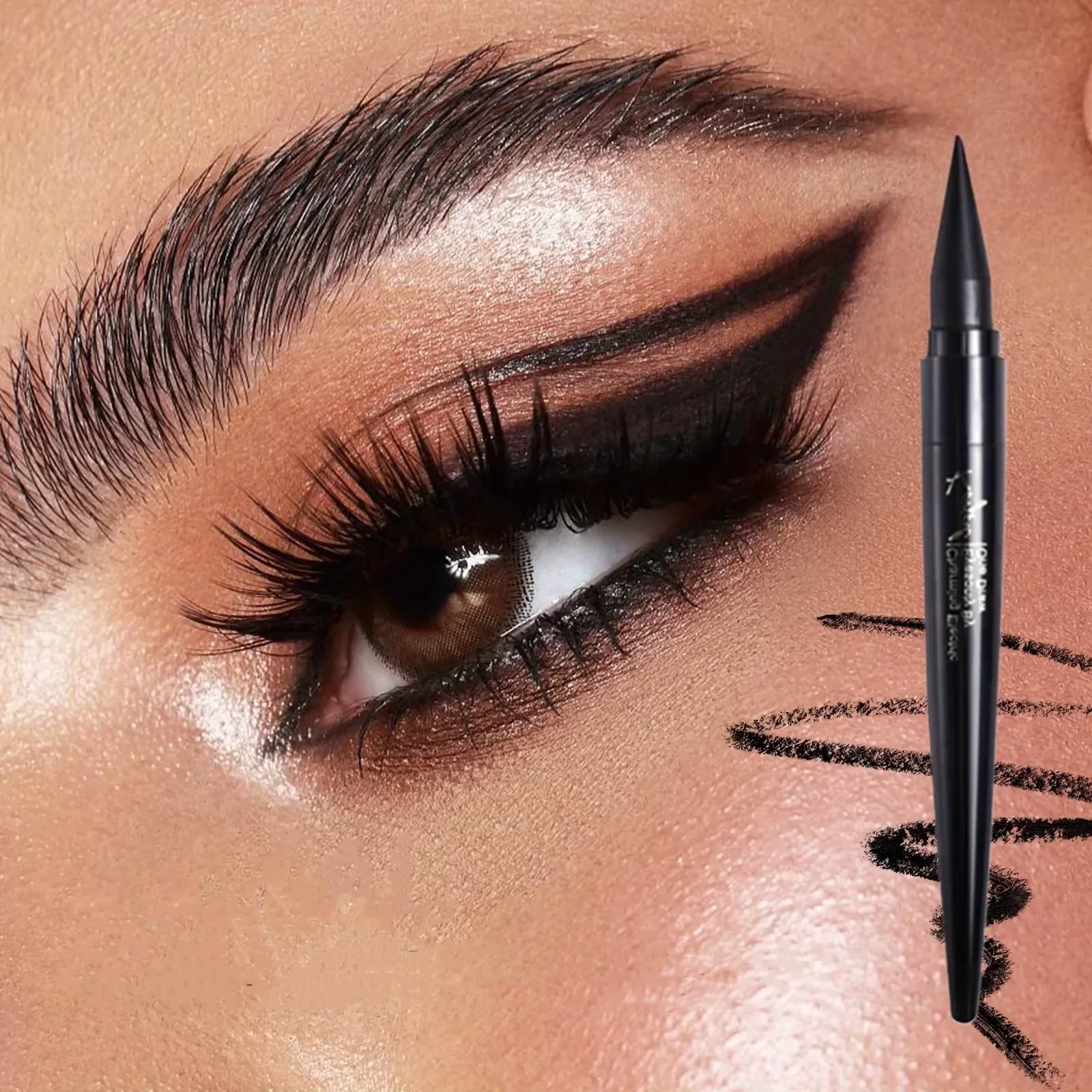 قلم كحل سائل يدوم طويلاً مقاوم للماء ومقاوم للتلطخ، مستحضرات تجميل احترافية عالية الجودة للنساء #1