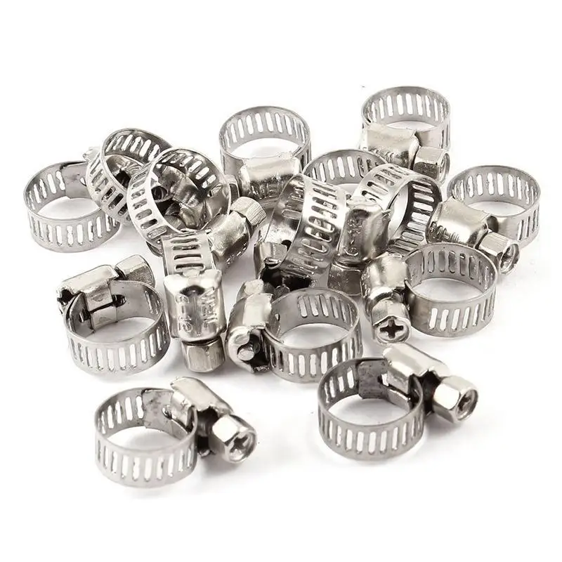 20/50 Pcs Cross-head Screw Stainless Steel 6mm To 12mm Hose Pipe Clamps Clips Fastener