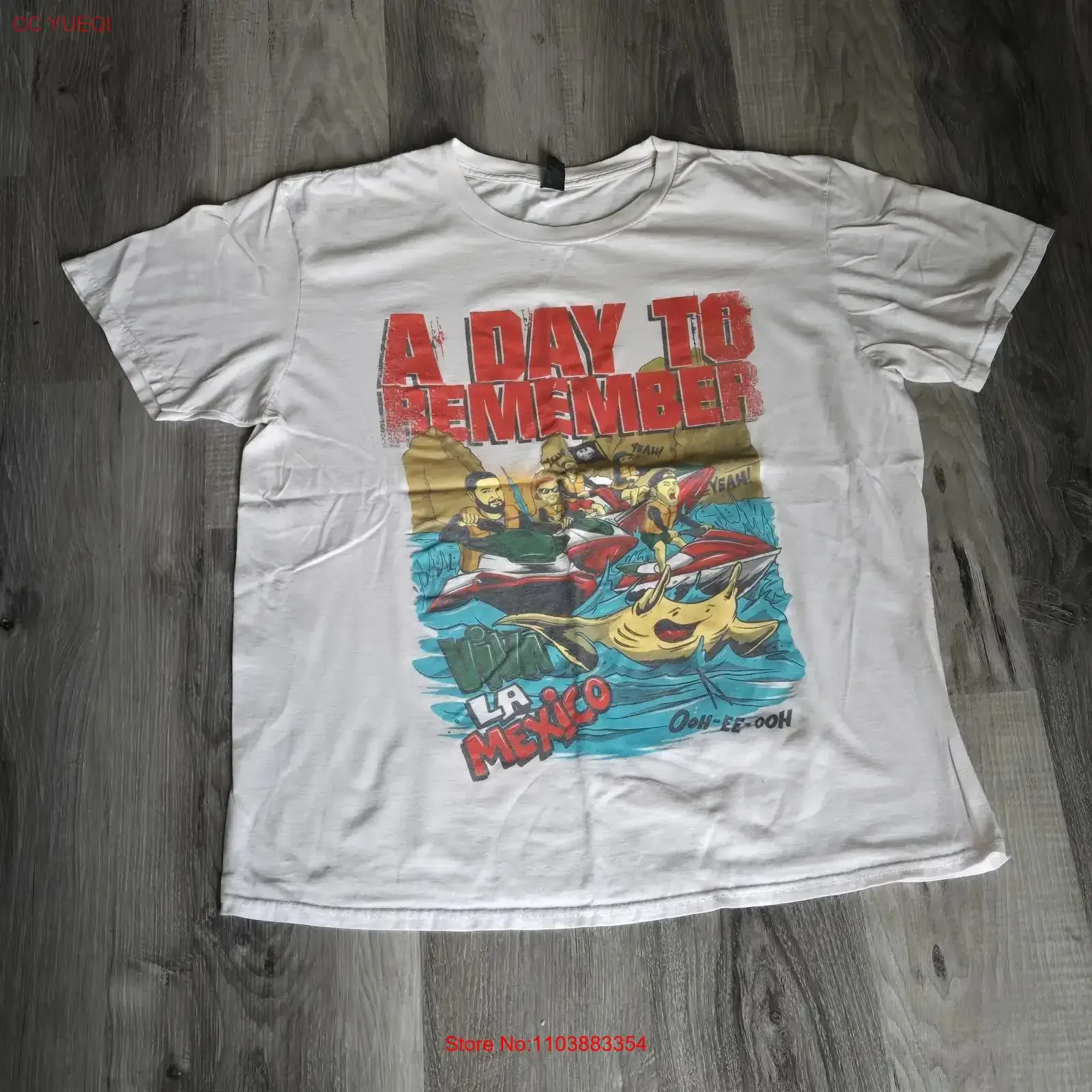 Camiseta Vintage Y2K A Day To Remember Tour, Viva La México, Talla L para Hombre, Estilo Vintage Lavado, Transpirable, Versátil y Elegante