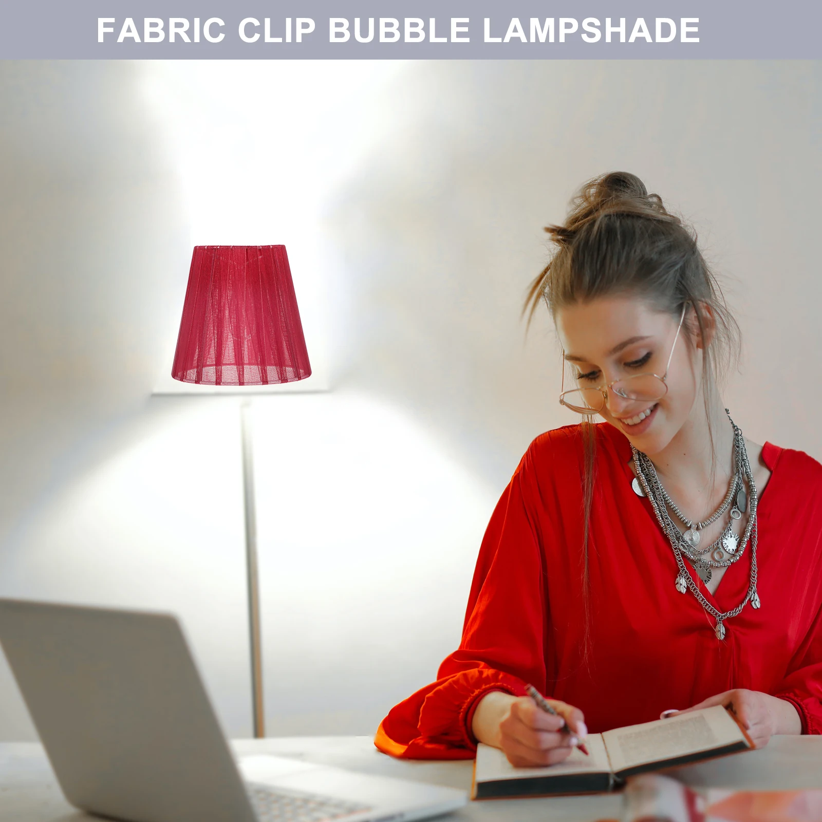 

2Pcs Clip Lamp Shades Cloth Art Light Shade for Wall Floor Ceiling Lamps Coffee Ch Cover Dust Proof Warm Diffuse