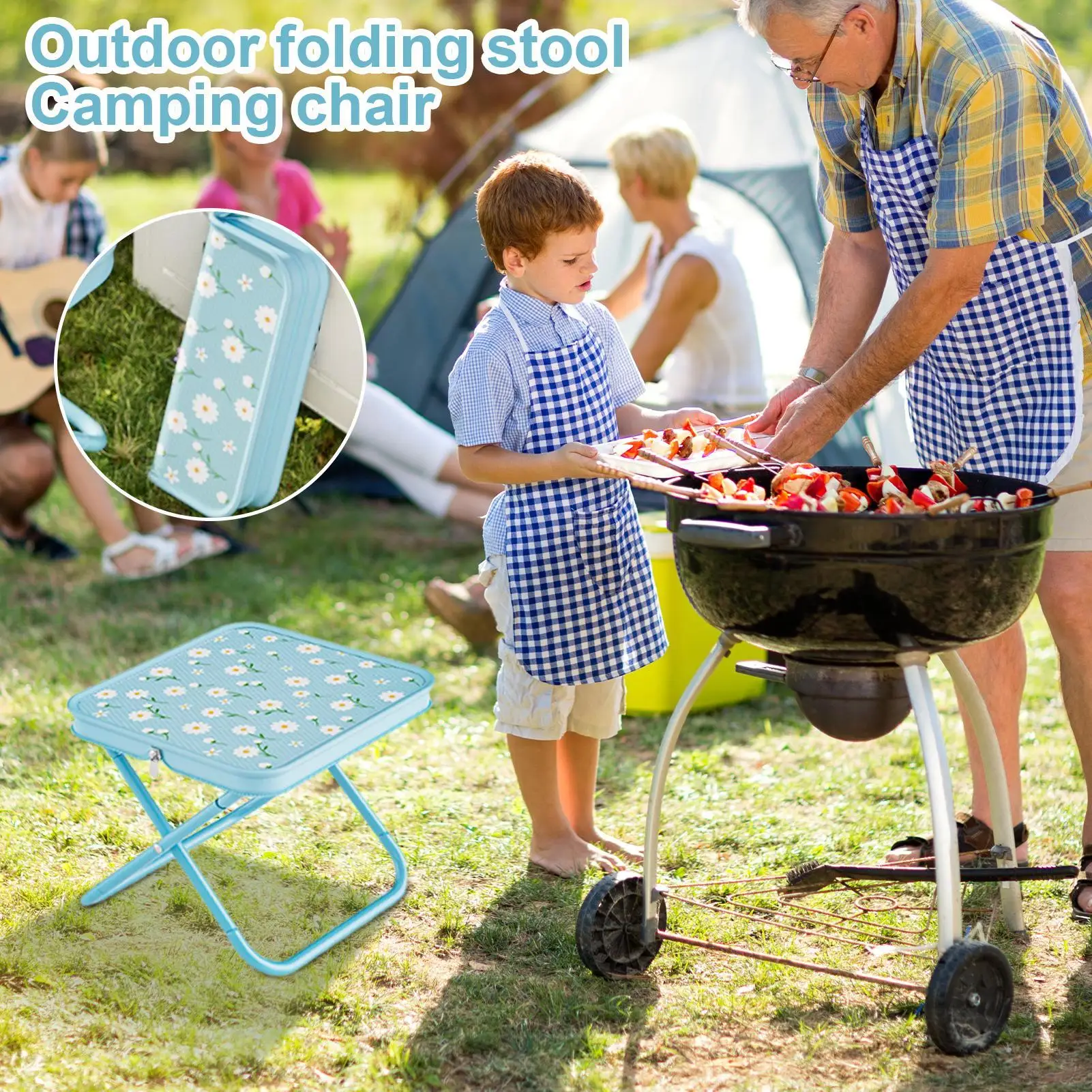 

Camping folding chair portable camping chair Durable CollapsibleStool for Fishing Hiking Blue Pink Color