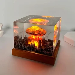 Bomba wybuchowa nuklearna Mushroom Cloud Lampa bezpłomieniowa do wystroju salonu na dziedzińcu Lampka nocna 3D z możliwością ładowania