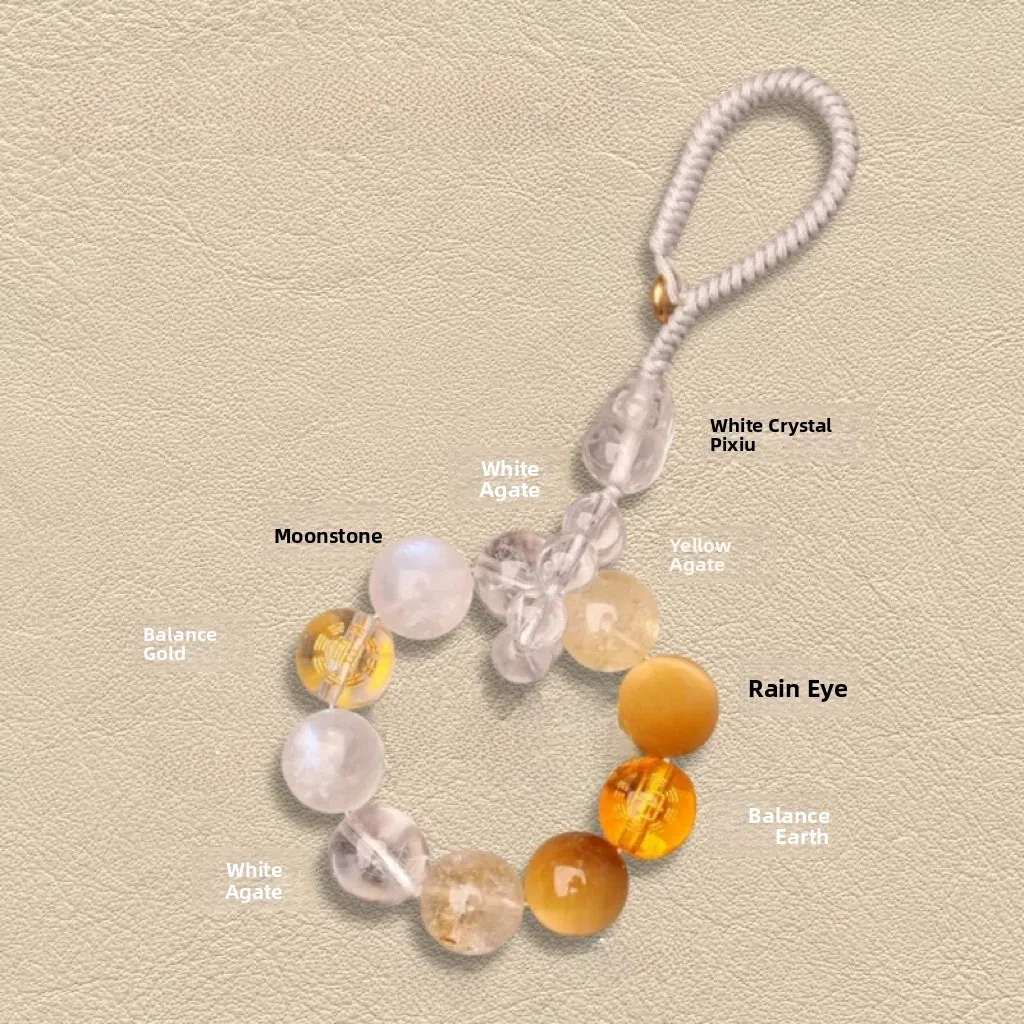 Natural Crystal Pendants Multi Treasure Xiu Keychain Feng Shui Wood Fire Earth Metal Water Element Amulet Decorations