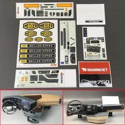 Cab Center Console Stickers Decorate for 1/14 Tamiya RC Truck Tipper SCANIA R620 for VOLVO 750 ACTROS 3363 for MAN Model Car