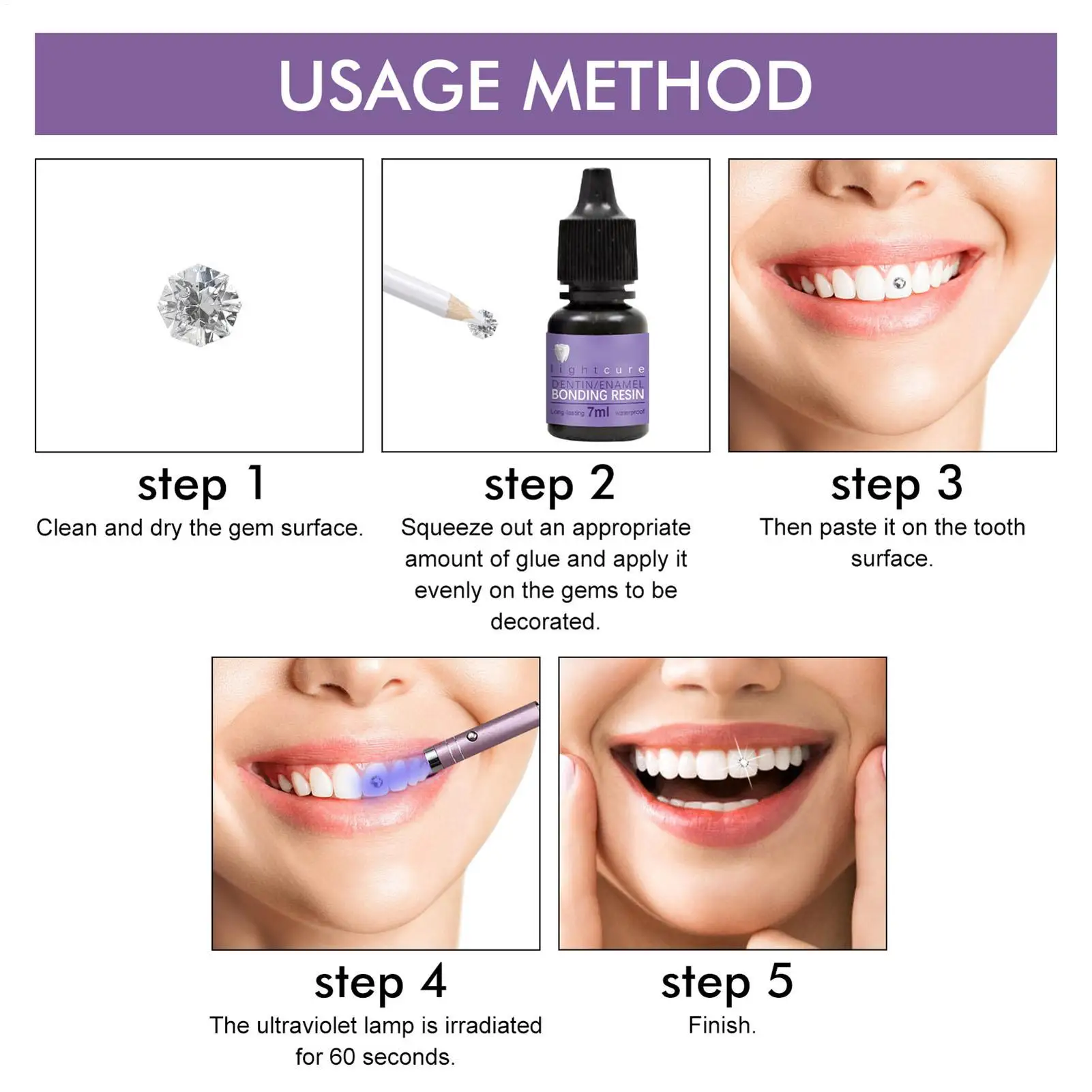 7ml Tooth Jewelry Gems Glue Tooth Gems Gemstone Teeth Decoration Glue Professional DIY Tooth Gem Glue For DIY Use Solidify Tooth image 6