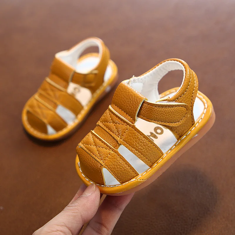 1 Pair PU Leather Baby Sandal Portable Replacement Unisex Breathable Walking Playing Running Shoes Children Boys Girls Slipper