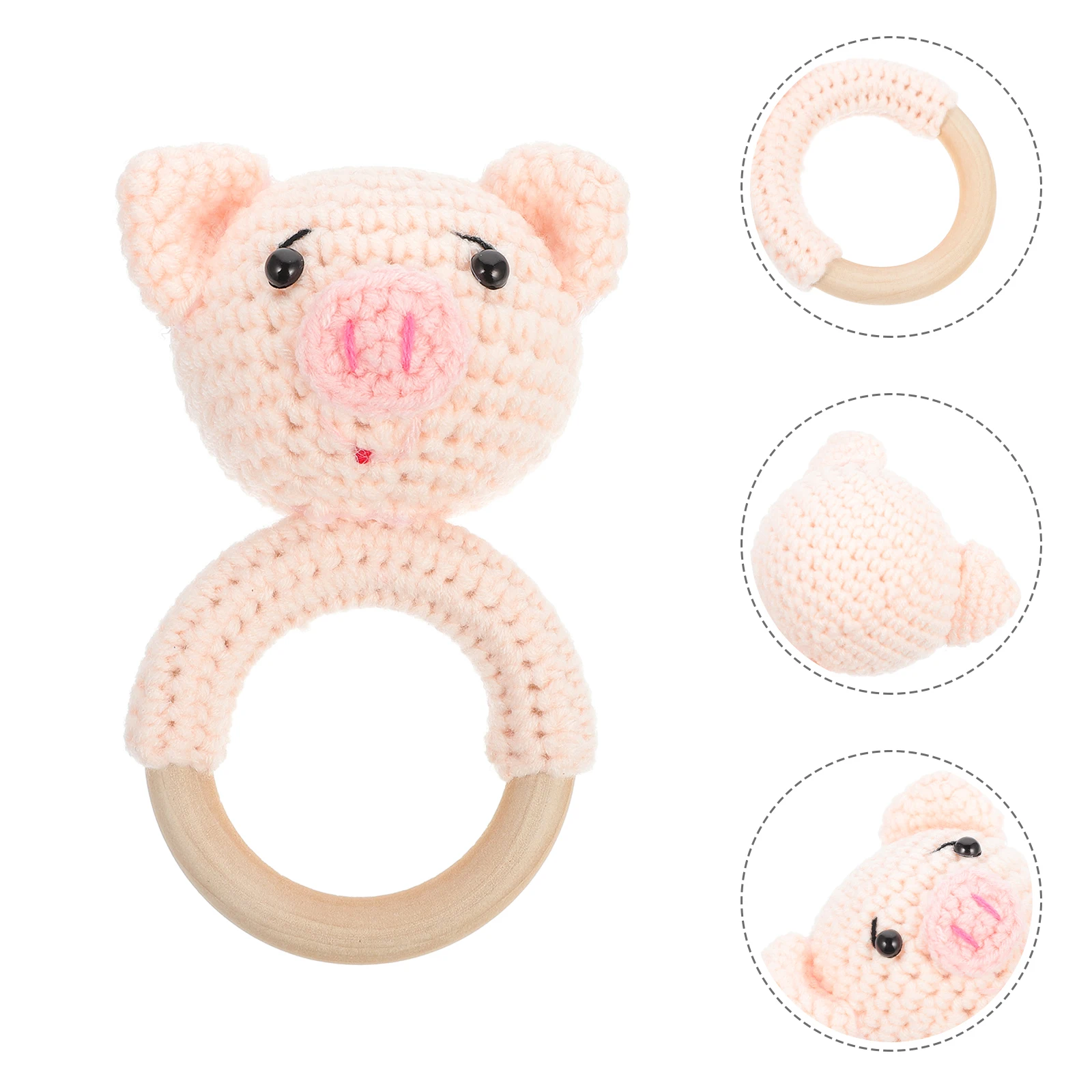 Pulseira de porco bebê maracas mão percussão chocalhos shaker criança brinquedos sensoriais anel infantil