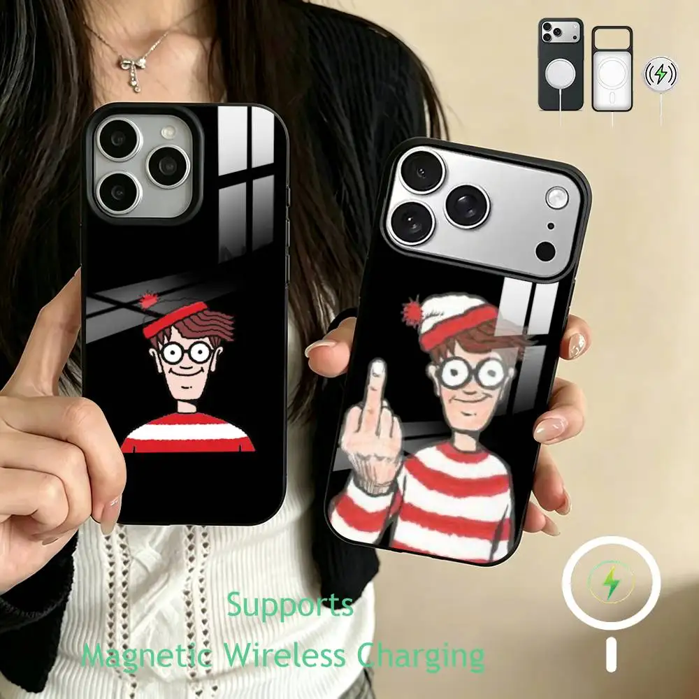 Game Wheres W-WallyS Waldo  Phone Case For iPhone17,16,15,14,13,12,11 Plus,Pro Supports Magnetic Wireless Charging