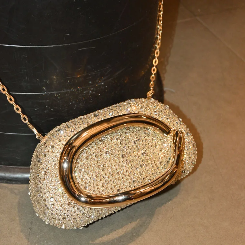 

Роскошная новая женская вечерняя сумка с кристаллами, клатч для платья, декоративная сумка через плечо с одной ручкой.