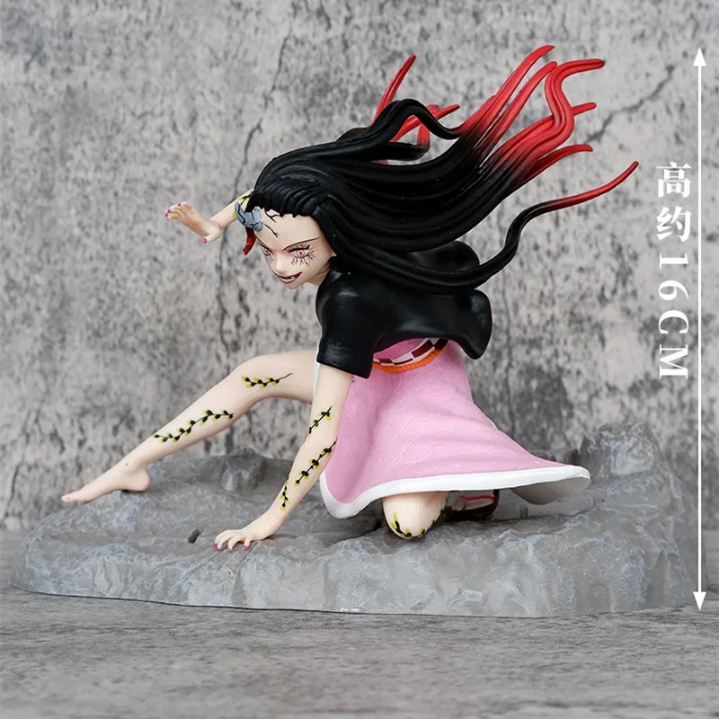 Anime Fighting Kamado Figure Demon Slayer Blood Ghost Technique Kamado Nezuko Figurine 16cm Collectible Statue Toys Model Pvc