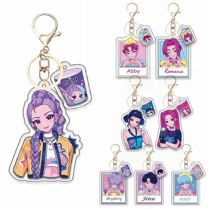 Kpop شيطان الصيادين Huntrix Saja الأولاد سلاسل المفاتيح للإكسسوارات والمجوهرات رومي زوي جينو ميرا بيع روحي Keyrings المشجعين الهدايا