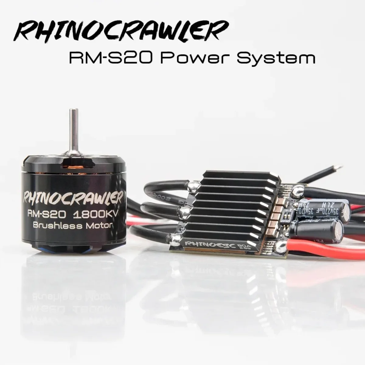 RhinoESC RC AM32 Crawler ESC Power System 540 RM-S20 Brushless Motor Combo 80A for LCG Chassis Axial SCX10 Traxxas TRX-4 MOA