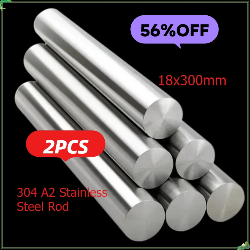 

2PCS/lot 18mm 304 A2 Stainless Steel Rod Round Bars 300mm 304 Bar Linear Shaft Round Bar Ground Stock 30CM LONG