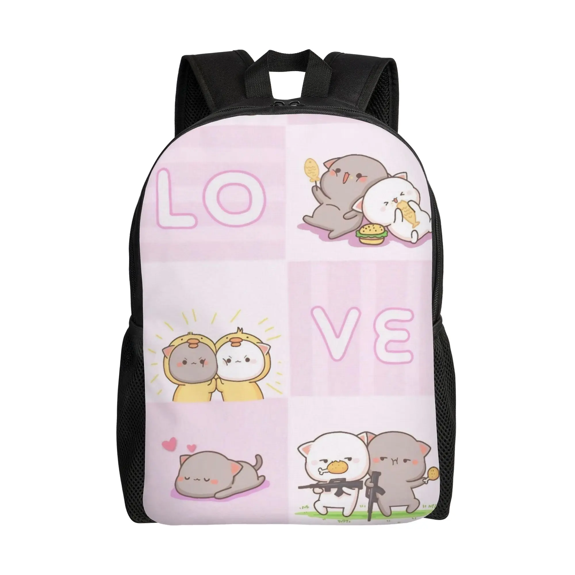 

Cartoon Panda Bubu Dudu Backpack for Men Women Casual Student Work Daypack Laptop Shoulder Bag with Pocket