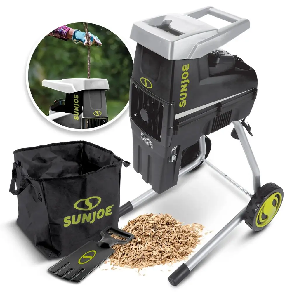 

Wood Chipper Shredr and Waste Shredding Machine w Collection Bag, 1.7Inch Cutting Diameter, 15Amp Motor Portable Electric Equ