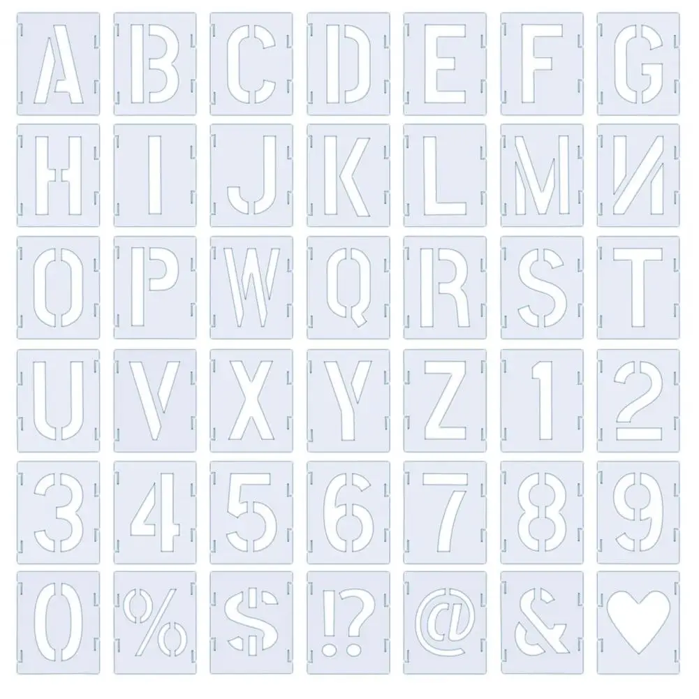 42Pcs modello di pittura fai da te lavabile riutilizzabile a forma di lettera dell'animale domestico disegno fai da te Graffiti Stencil Board Art Supplies