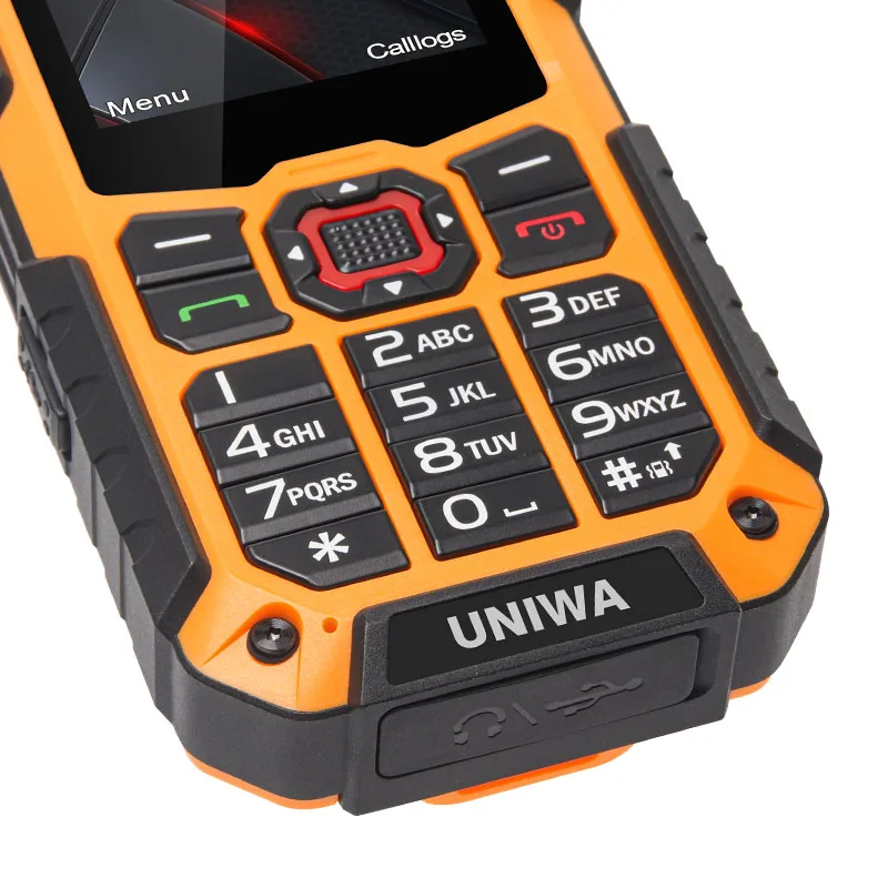 UNIWA S9 4G Feature Phone 2.4 Inch IP68 Waterproof SOS button 3W Big Loudspeaker LED Light 3000mAh Rugged Cell Phones Low Price