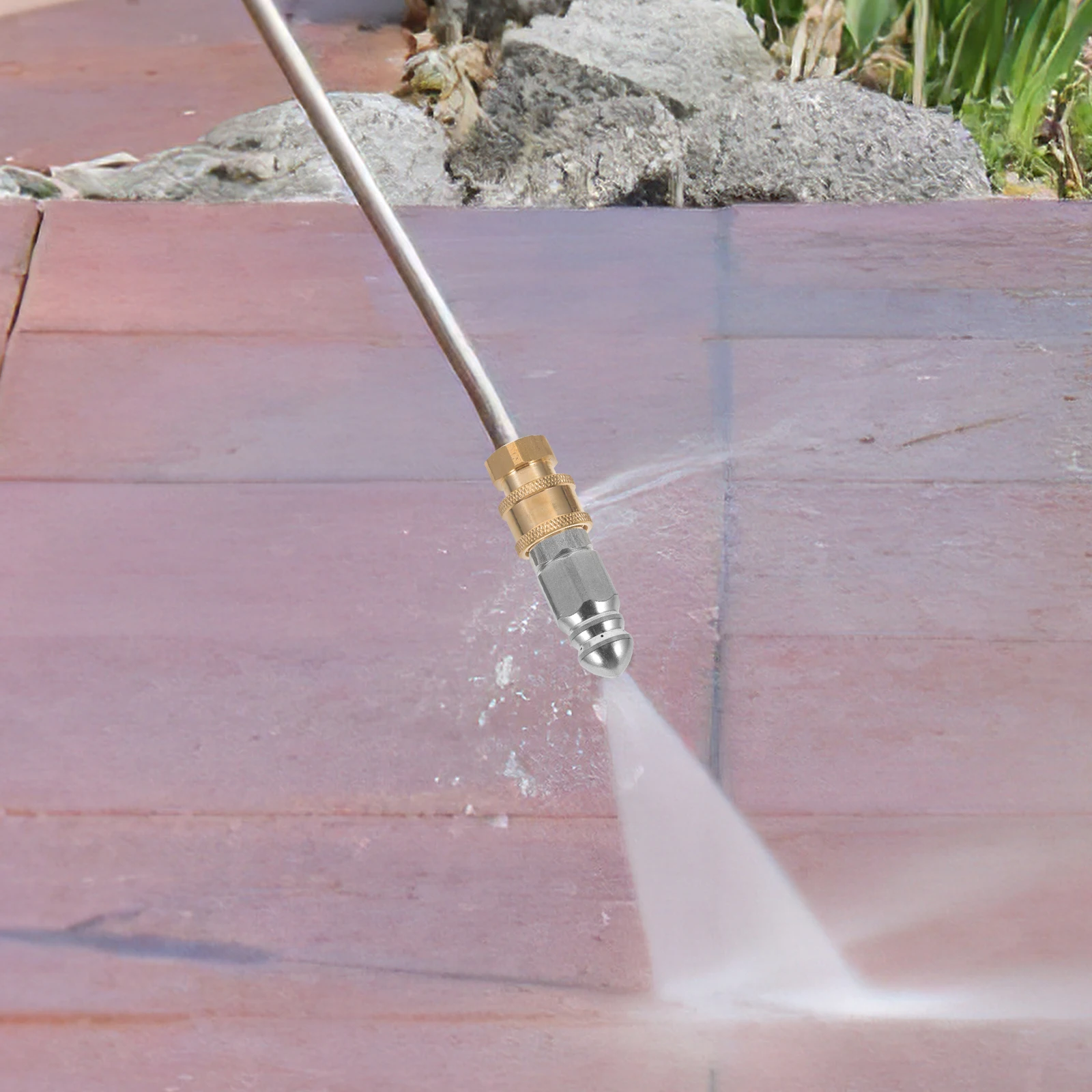 1 ensemble de buses haute pression pour tuyau d'arrosage, buse à Jet en acier inoxydable avec Modes de pulvérisation réglables pour un nettoyage puissant et