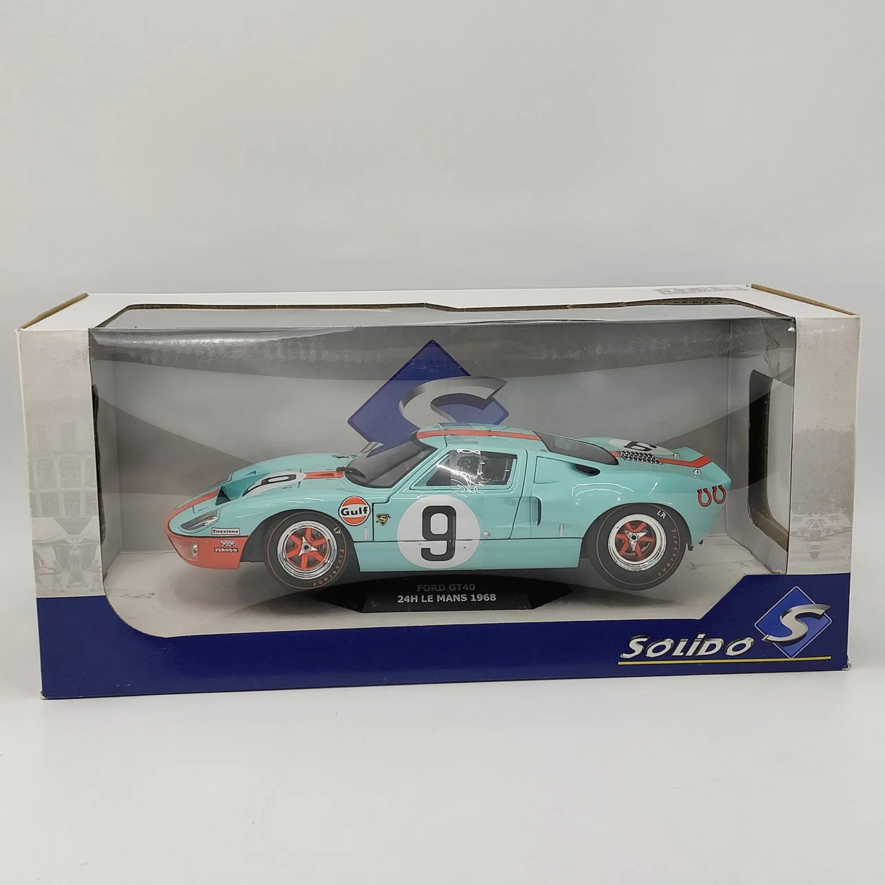 Diecast SOLIDO S 1:18 Scale Ford GT40 24 Hours of Le Mans 1968 Alloy Car Model Collectible Toy Gift Souvenir Display Ornament