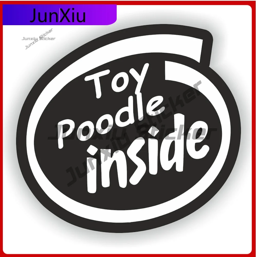 

Cute Toy Poodle Inside Sticker Custom Decals Motorcycle Stickers Car Decoration Dog Accessories For Women Bumper Moto Stickers