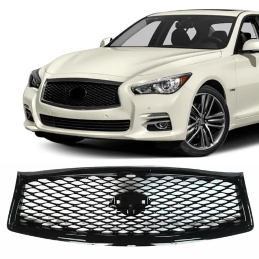 

Front Bumper Cover Upper Grille Replacement Shroud Front Air Inlet Grille Fit 2014-2017 for Infiniti Q50