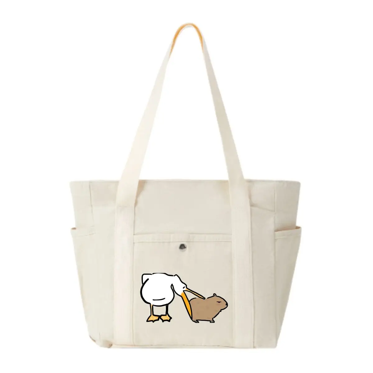 

Duck Art Brings Silly Vibe Large Canvas Bag Women's Korean Casual Commute Shoulder Bag