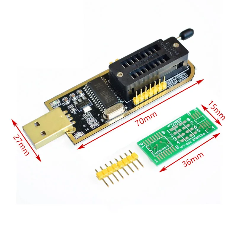 مبرمج USB CH341A - إصدار ذهبي للوحة الأم وجهاز التوجيه وشاشات الكريستال السائل و BIOS FLASH 24/25 رقاقة حرق
