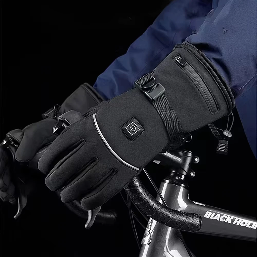 Winter Ski Electric Heating Gloves Waterproof Warm Rechargeable Heated Gloves Snowmobile Specialized Thermal Insulated Handwear view 2
