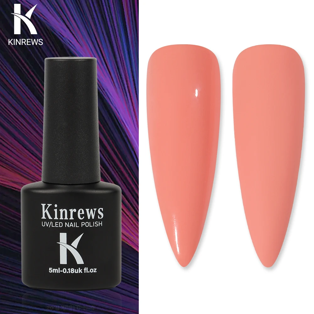 KINREWS 5ml UV & LED Gel Nagellack Korallen rosa Gel Lack nackt für Maniküre Nägel Kunst zu Hause einweichen