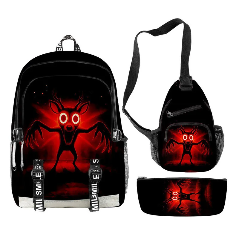 3pcs Set  99 Nights In The Forest Backpack 99 Nights In The Forest Deer Students Backpack Pencil Case Shoulder Bag Schoolbag